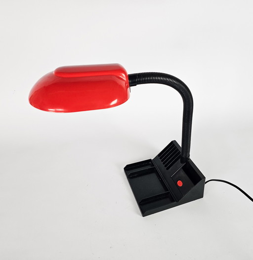 Brilliant AG - organizer/desk lamp - red - plastic - 3rd quarter 20th century