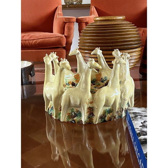 Image 1 of Vintage ceramic giraffe centerpiece, Italy 1990