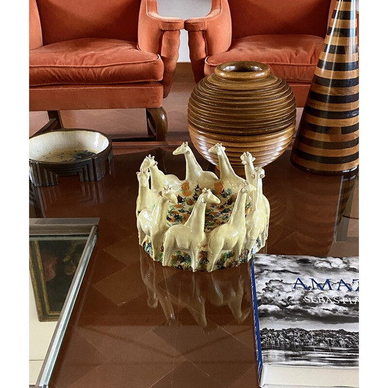 Image 1 of Vintage ceramic giraffe centerpiece, Italy 1990
