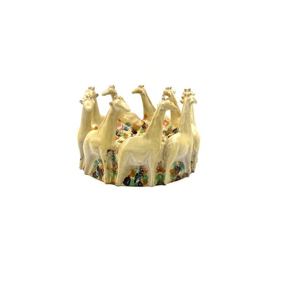 Image 1 of Vintage ceramic giraffe centerpiece, Italy 1990