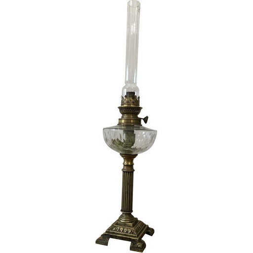Vintage brass oil lamp
