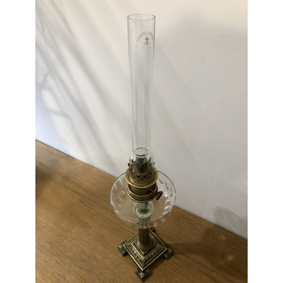 Image 1 of Vintage brass oil lamp