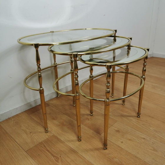 Image 1 of 3x Hollywood regency side tables