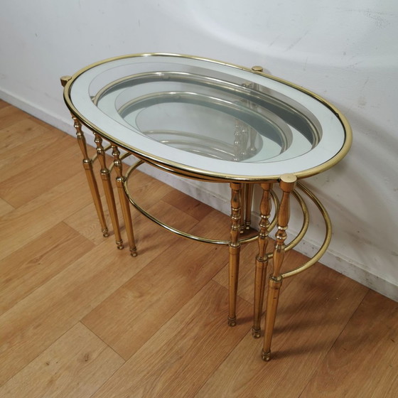 Image 1 of 3x Hollywood regency side tables