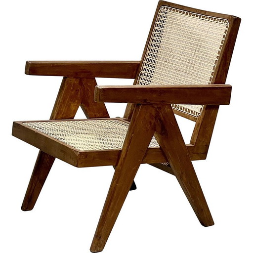 Chandigarh Vintage teak and cane armchair