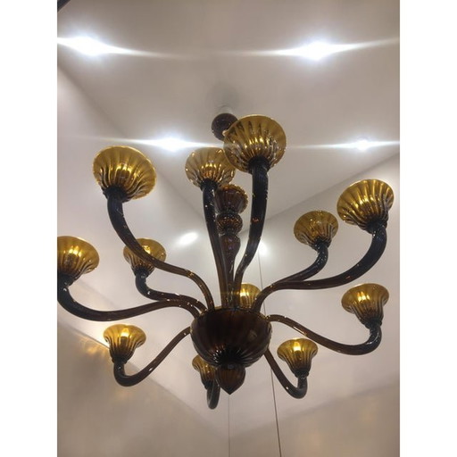 Lampadario in vetro vintage