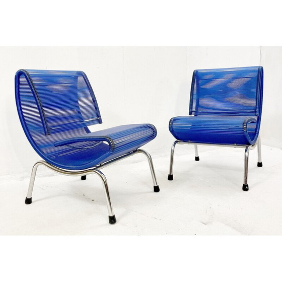Image 1 of Pair of vintage chairs in plastic rope model "Hydra" by Roberto Semprini for Sintesi, 1994