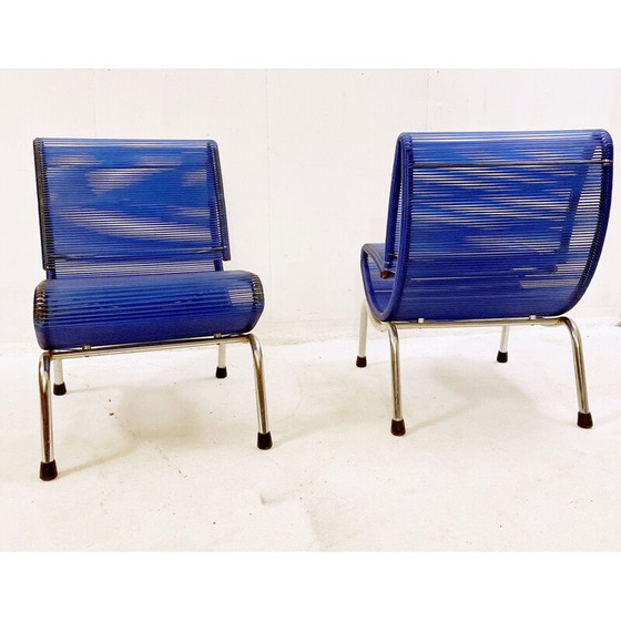 Image 1 of Pair of vintage chairs in plastic rope model "Hydra" by Roberto Semprini for Sintesi, 1994