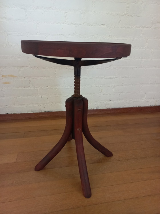 Image 1 of Wooden swivel stool /Thonet style