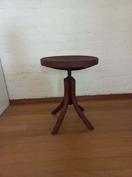 Image 1 of Wooden swivel stool /Thonet style