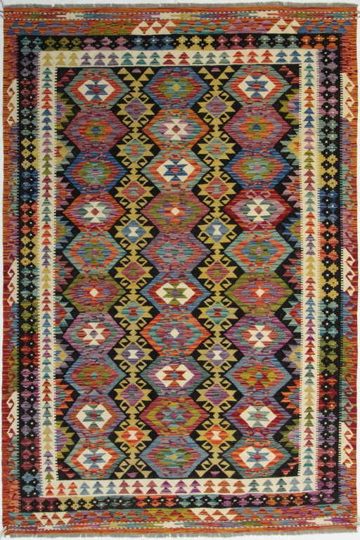 Original Old Style Kelim Afghan 250 X 163 Cm Top Condition