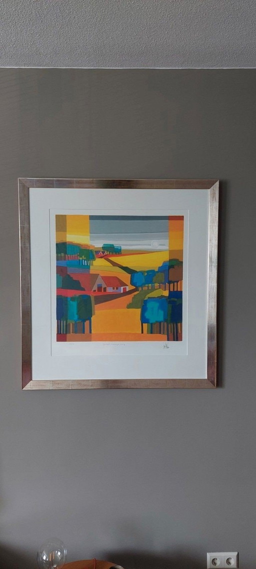 Silkscreen Ton Schulten Goudgele Landerijen 2007