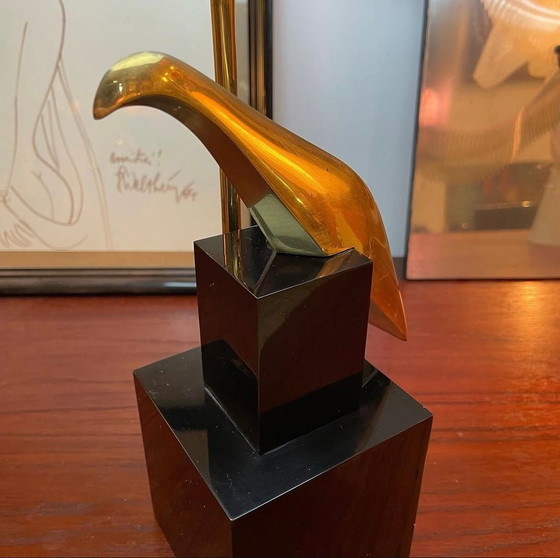 Image 1 of Lampada da tavolo in ottone, firmata Philippe Jean, 1970