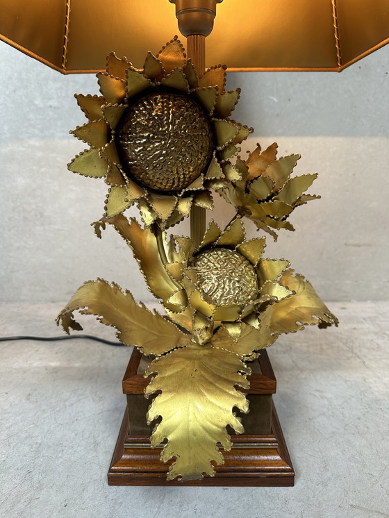 Image 1 of Lampada da tavolo vintage Hollywood Regency 'Sunflower'