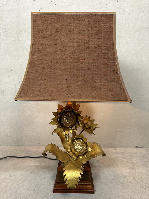 Lampada da tavolo vintage Hollywood Regency 'Sunflower'