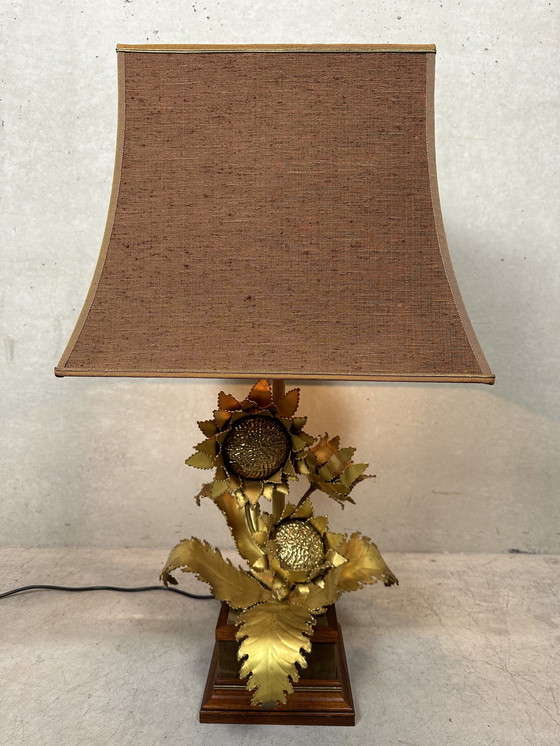 Image 1 of Lampada da tavolo vintage Hollywood Regency 'Sunflower'