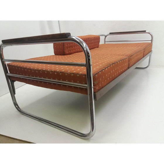Image 1 of Divano vintage a 3 posti Bauhaus Robert Slezák cromato, anni '40