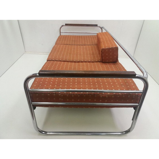 Image 1 of Divano vintage a 3 posti Bauhaus Robert Slezák cromato, anni '40
