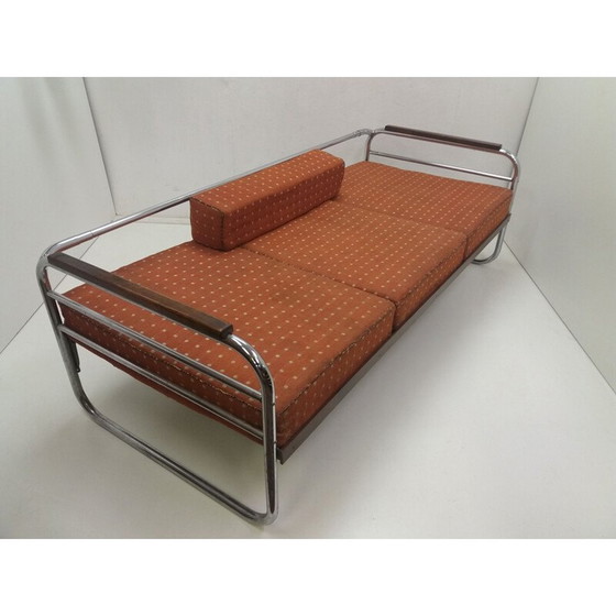 Image 1 of Divano vintage a 3 posti Bauhaus Robert Slezák cromato, anni '40
