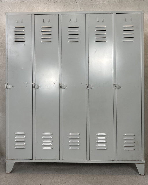 Vintage industrial locker cabinet (5 doors)