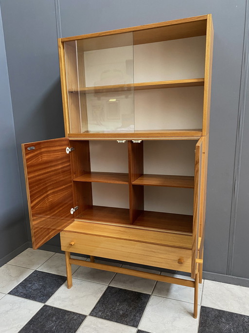 Small Highboard With Showcase By Jitona  1970S