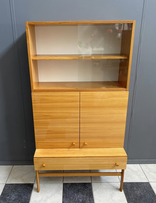 Small Highboard With Showcase By Jitona  1970S