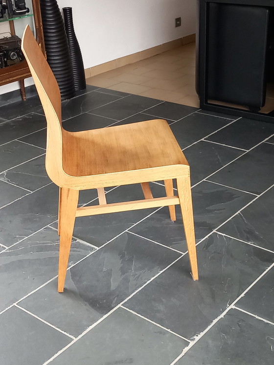 Image 1 of 4x Pedrali solid oak designer chairs.