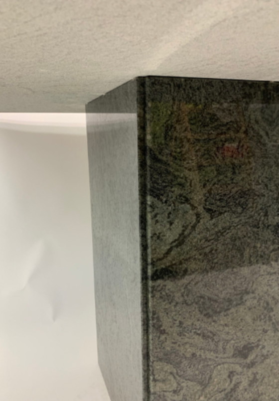 Image 1 of Table de salle à manger en granit vert, années 1980
