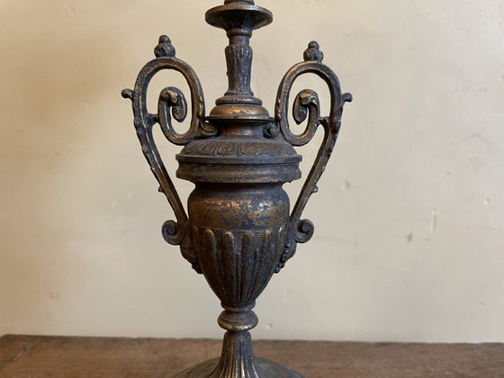 Image 1 of Antique Candlestick With Mythical Figure French