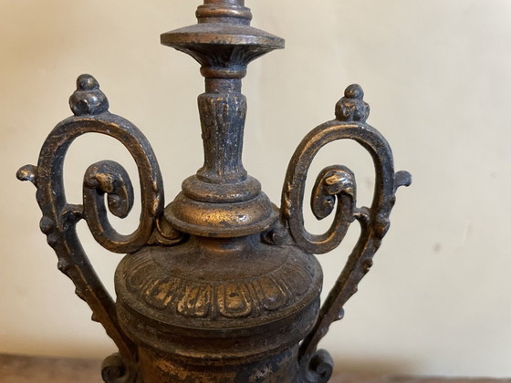 Image 1 of Antique Candlestick With Mythical Figure French