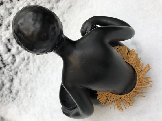 Image 1 of Vintage Africanist Sculpture - Porcelain Biscuit - 1950