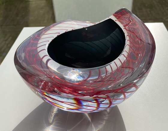 Image 1 of " Red Line" Unique Glass Object George Broft