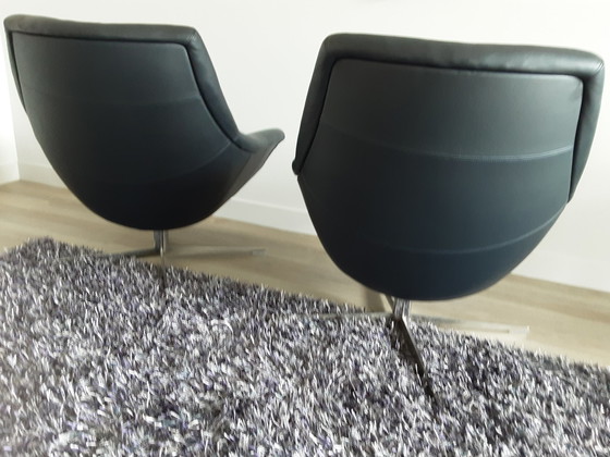 Image 1 of 2x Rolf Benz armchairs + footstool