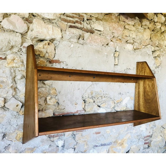 Image 1 of Mensola da parete in legno vintage a 2 livelli, 1970