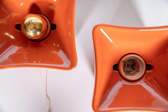 Image 1 of Lampade da parete in ceramica dell'era spaziale, applique da parete vintage anni '70