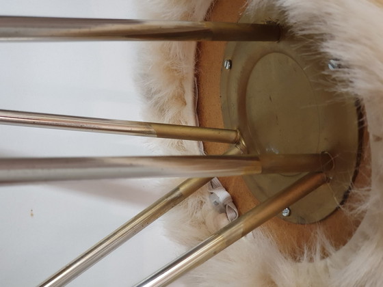 Image 1 of Mid - Century 50s Tripod stool Hairpin fur