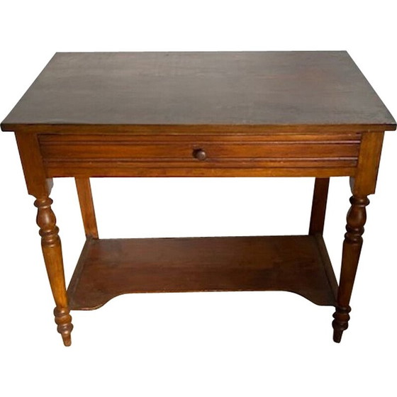 Image 1 of Scrivania vintage in legno massello con 1 cassetto, 1950