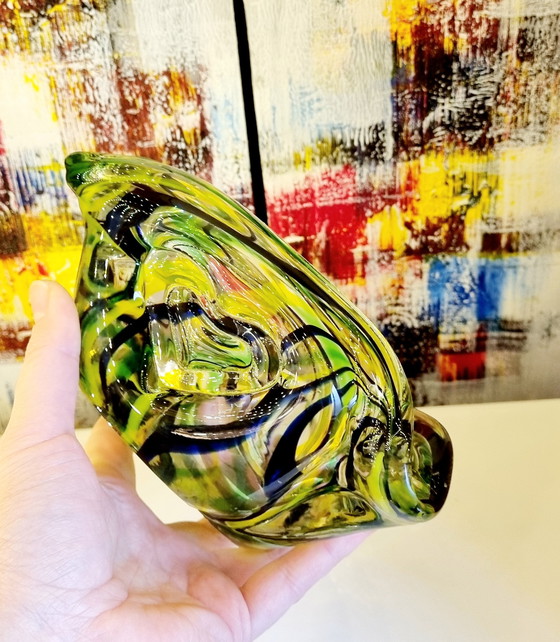 Image 1 of Ciotola vintage in vetro colorato.