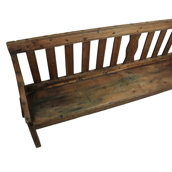 Image 1 of Long English Wooden Bench ca1850