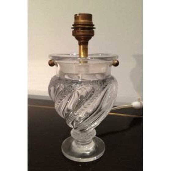 Image 1 of Small vintage table lamp in glass France 1940s