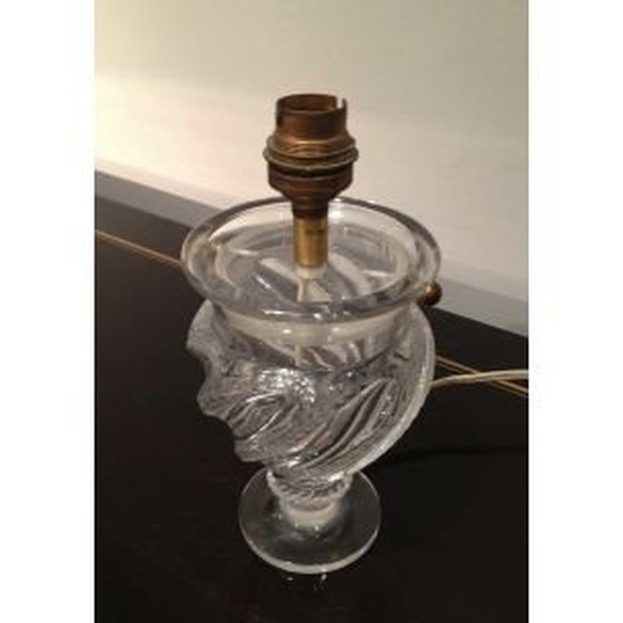 Image 1 of Small vintage table lamp in glass France 1940s