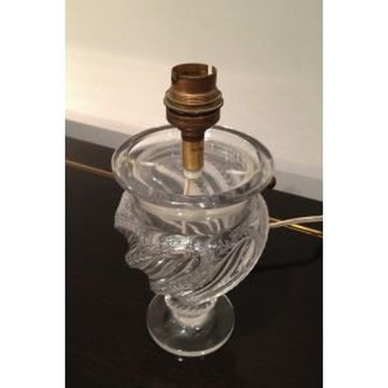 Image 1 of Small vintage table lamp in glass France 1940s