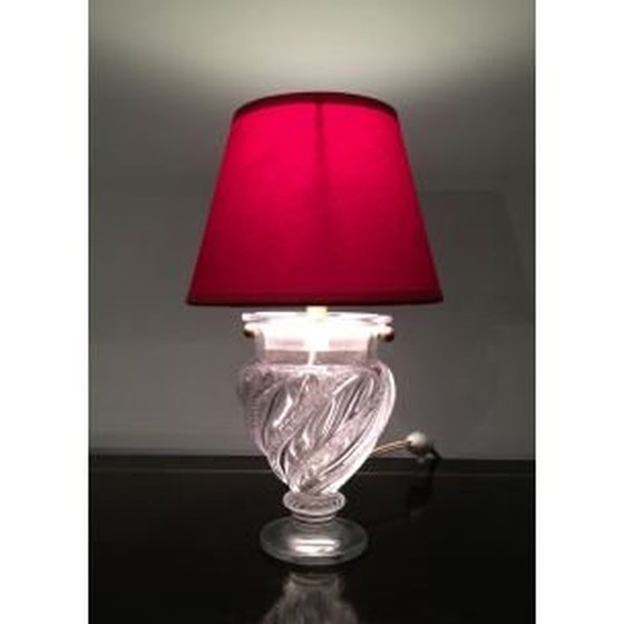 Image 1 of Small vintage table lamp in glass France 1940s
