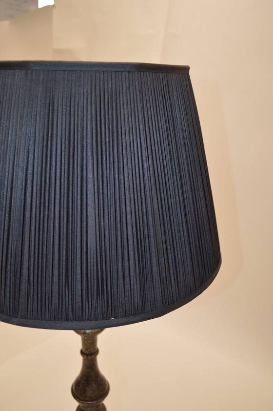 Image 1 of Lamp Bronze/ Silver, Shade Black Silk