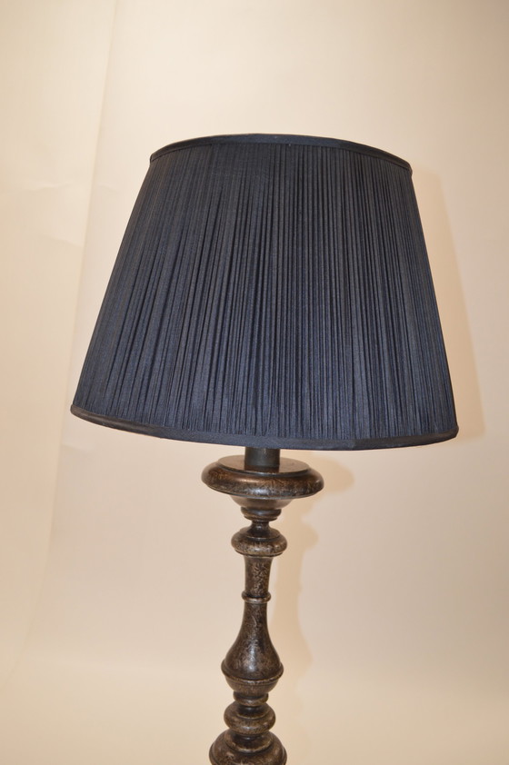 Image 1 of Lamp Bronze/ Silver, Shade Black Silk