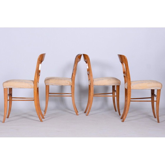Image 1 of Set di 4 sedie vintage Biedermeier in noce, Repubblica Ceca, anni '30 del XIX secolo