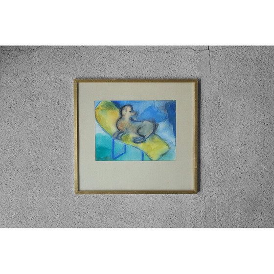 Image 1 of Vintage gouache by Frideborg Bryth, 1961