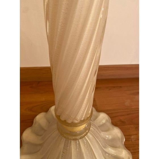 Image 1 of 1990S Italian Venetian White And Gold Murano Glass Style Coffee Table