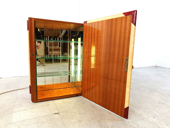 Image 1 of Italian Goatskin Book Shaped Dry Bar Cabinet by Aldo Tura, 1950s