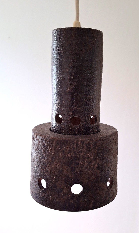 Image 1 of Pendant Lamp, Ceramic, Comprising 2 Parts, Chalice And Stem, Vintage